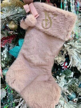 Victorias Secret Christmas Stocking 2024 Blush Pink Mauve Gold Limited Exclusive